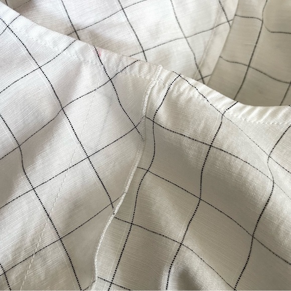 Xinai White Gray Plaid Sheath Dress Size S Short Sleeve - Picture 9 of 9